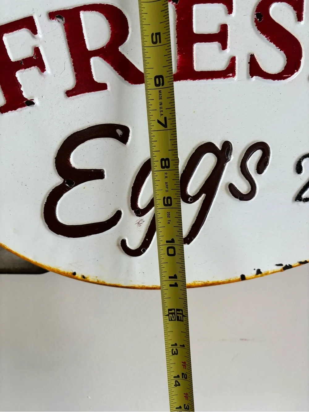 Farm Fresh Eggs 25¢ Vintage-Style Hanging Sign Metal